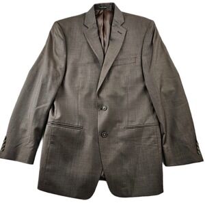 Calvin Klein Macy's Blazer Wool Men 38R Brown Lined Notch Lapel Single Breasted